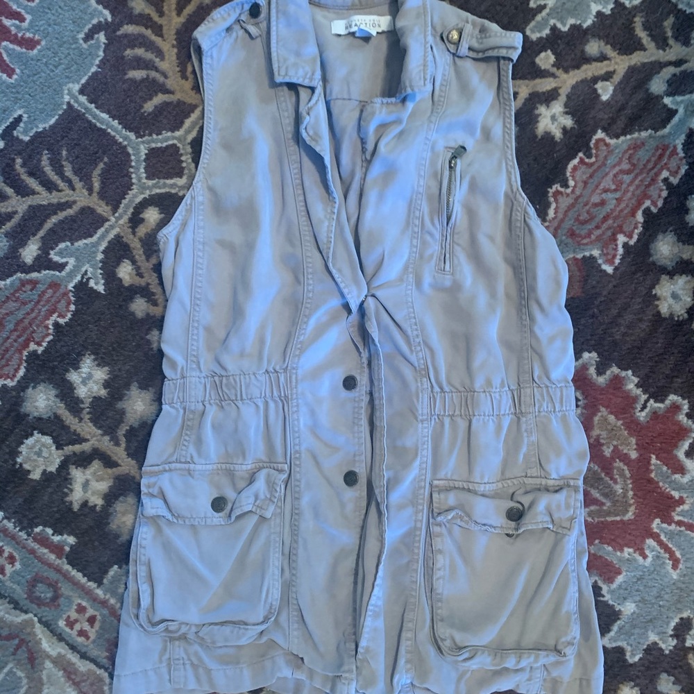 Grey button up vest